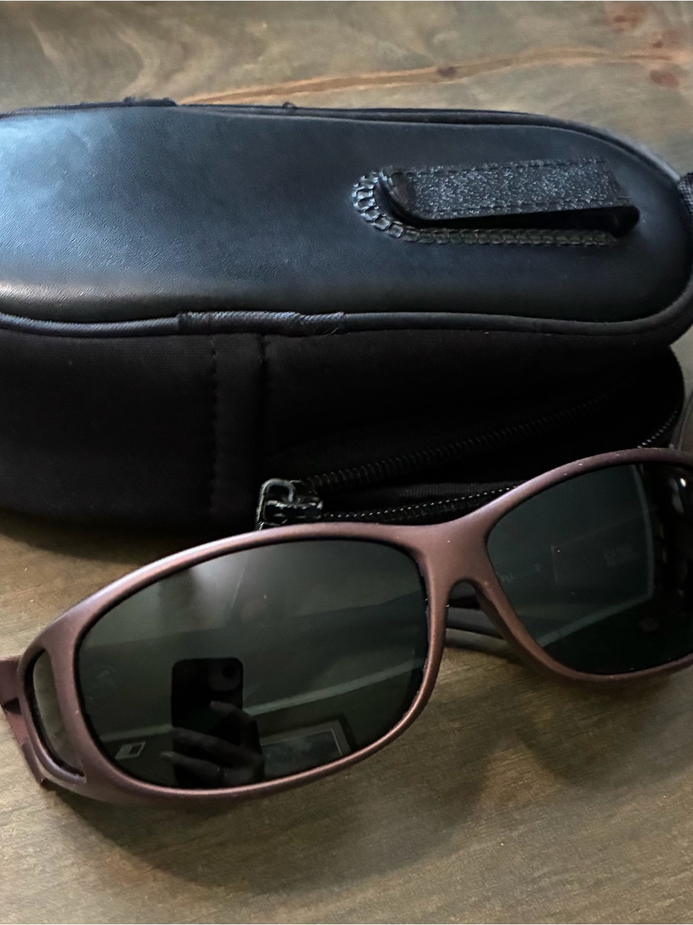 Cocoons Men's Brown Matte Wrap Sunglasses with Protective Zipper Case